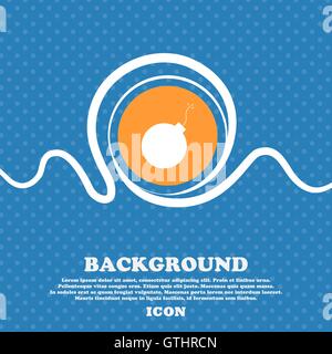 bomb icon sign. Blue and white abstract background flecked with space for text and your design. Vector Stock Vector