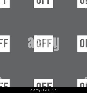 OFF icon sign. Seamless pattern on a gray background. Vector Stock Vector