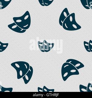 mask icon sign. Seamless pattern with geometric texture. Vector Stock Vector