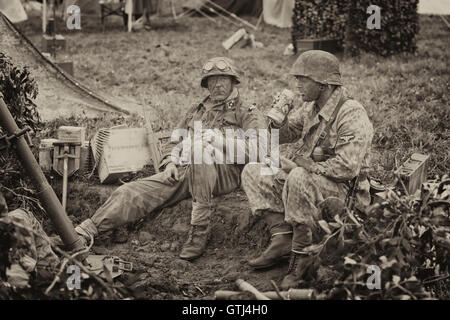 German soldiers in the trenches Stock Photo