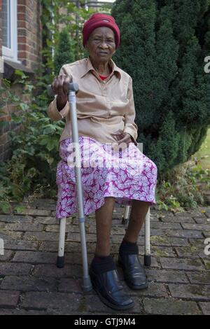 Alexteen Roberts, 101, who was robbed outside her home in Tottenham, London, on Tuesday 23 August, by a man claiming to work for the council. She was 100 years-old at the time of the robbery. Stock Photo