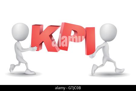 two people carried a word 'KPI'( Key Performance Indicator ) Stock Vector