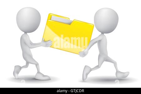 two people carried a folder Stock Vector