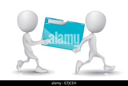 two people carried a folder Stock Vector