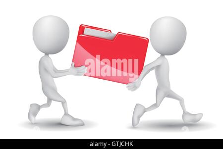 two people carried a folder Stock Vector