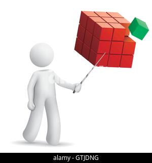 3d person pointing at the boxes isolated white background Stock Vector