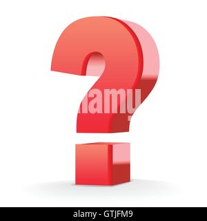 red question mark isolated white background Stock Vector