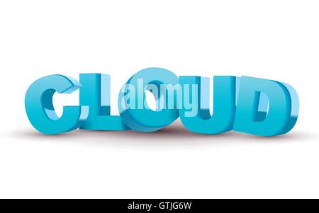 blue word Cloud isolated white background Stock Vector