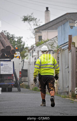 A builder in Falmouth, Cornwall Stock Photo