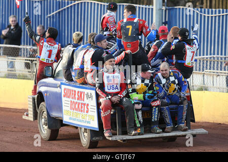 The teams are paraded before the meeting - Hackney Hawks vs Team ...