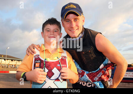 Lakeside Hammers vs Swindon Robins - Sky Sports Elite League Speedway at Arena Essex Raceway, Purfleet - 07/08/09 Stock Photo