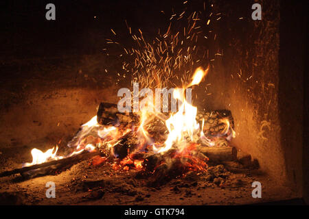 Open fire Stock Photo