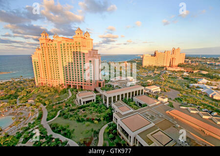 Paradise Island, Bahamas. January 26th, 2009. Looking toward The Cove Atlantis and the Royal Towers from The Reef Atlantis. Stock Photo