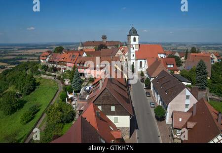 High view of old town,Waldenburg,Baden-Wurttemberg,Germany Stock Photo