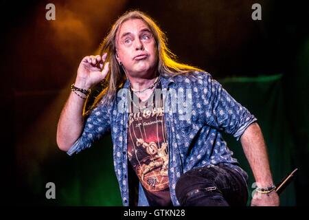 German power metal band Helloween performs live in Milano, Italy Stock Photo