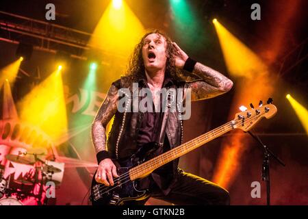 German power metal band Helloween performs live in Milano, Italy Stock Photo