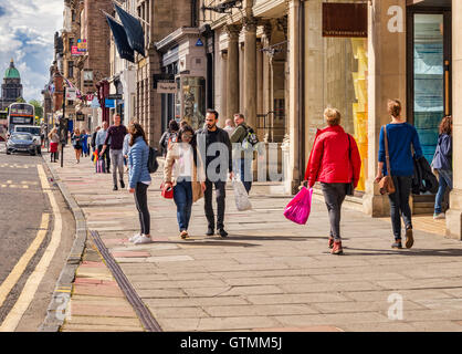 Shoppers in George Street, Edinburgh, Scotland, UK