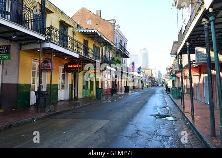 The streets of the French Quarter of New Orleans in Louisiana. Stock Photo