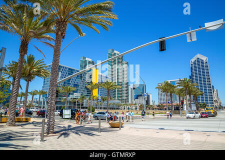 San Diego's downtown Bayside area, California Stock Photo