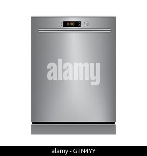 Vector dishwasher isolated on a white background Stock Vector