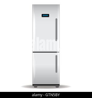 Vector fridge white design isolated on white background Stock Vector