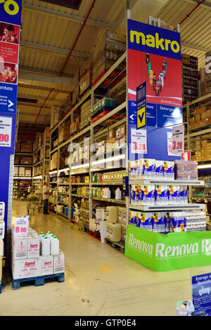 Inside Makro cash and carry wholesale and catering store, Algarve, southern Portugal