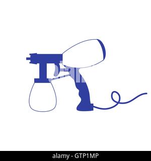 Stylized icon of a colored airbrush on a white background Stock Vector