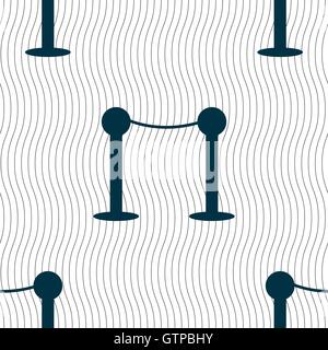 Cinema fence line icon sign. Seamless pattern with geometric texture. Vector Stock Vector