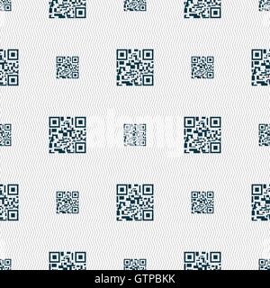 Barcode Icon sign. Seamless pattern with geometric texture. Vector Stock Vector