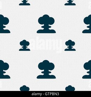 Explosion Icon sign. Seamless pattern with geometric texture. Vector Stock Vector