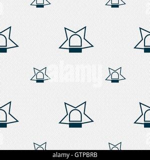 Police single icon sign. Seamless pattern with geometric texture. Vector Stock Vector