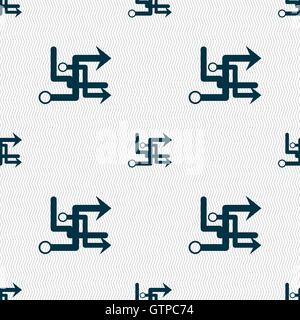 Transfer icon sign. Seamless pattern with geometric texture. Vector Stock Vector