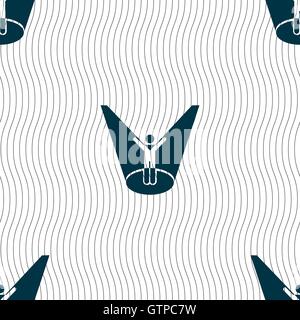 Spotlight icon sign. Seamless pattern with geometric texture. Vector Stock Vector