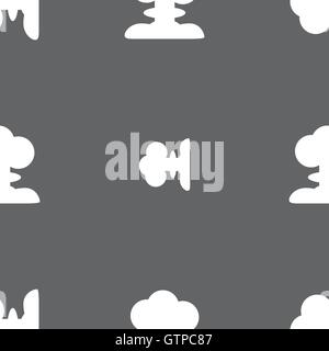 Explosion Icon sign. Seamless pattern on a gray background. Vector Stock Vector