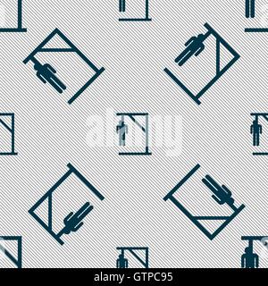 Suicide concept icon sign. Seamless pattern with geometric texture. Vector Stock Vector