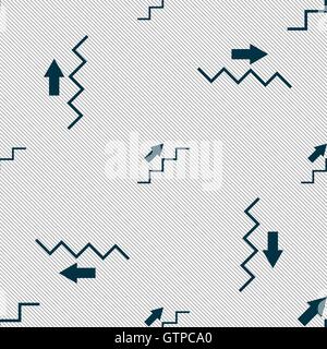 Stairs going up icon sign. Seamless pattern with geometric texture. Vector Stock Vector