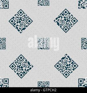 Barcode Icon sign. Seamless pattern with geometric texture. Vector Stock Vector