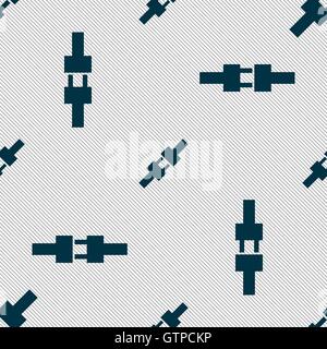 seat belt icon sign. Seamless pattern with geometric texture. Vector Stock Vector