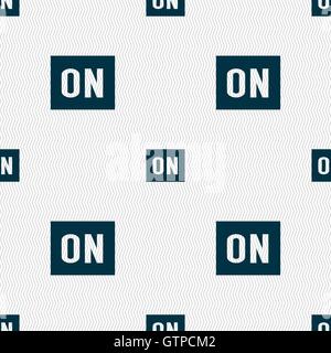 ON icon sign. Seamless pattern with geometric texture. Vector Stock Vector