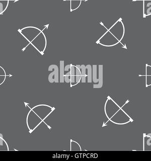 cupid icon sign. Seamless pattern on a gray background. Vector Stock Vector