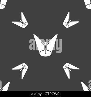 Spotlight icon sign. Seamless pattern on a gray background. Vector Stock Vector