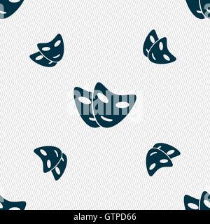 mask icon sign. Seamless pattern with geometric texture. Vector Stock Vector