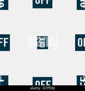 OFF icon sign. Seamless pattern with geometric texture. Vector Stock Vector