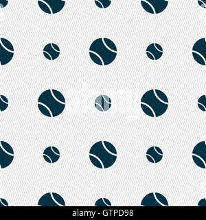 tennis ball icon sign. Seamless pattern with geometric texture. Vector Stock Vector