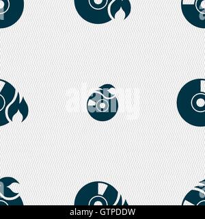 CD icon sign. Seamless pattern with geometric texture. Vector Stock Vector