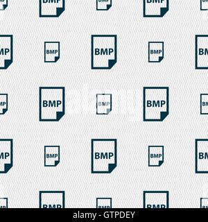 BMP Icon sign. Seamless pattern with geometric texture. Vector Stock Vector