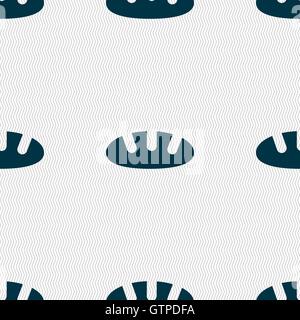 Bread icon sign. Seamless pattern with geometric texture. Vector Stock Vector