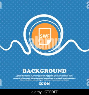 SWF File icon sign. Blue and white abstract background flecked with space for text and your design. Vector Stock Vector