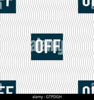 OFF icon sign. Seamless pattern with geometric texture. Vector Stock Vector