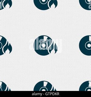CD icon sign. Seamless pattern with geometric texture. Vector Stock ...